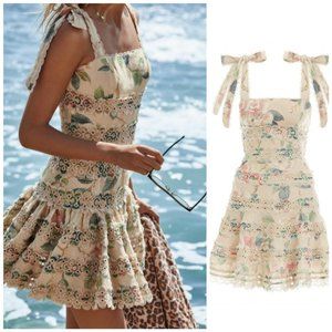 Zimmermann Kirra Tie Shoulder Strap Mini Dress